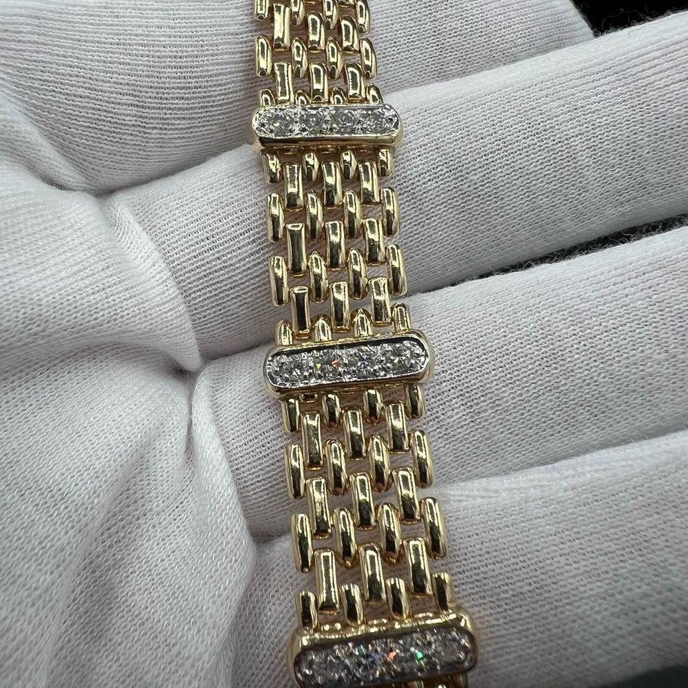 Natural 1.10 carat Diamond 14K Necklace 56.36 g solid yellow gold. 15”. - Picture 4 of 11